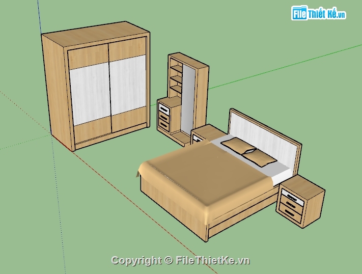 Nội thất,nội thất phòng ngủ,Nội thất phòng ngủ sketchup,phòng ngủ,interior bedroom